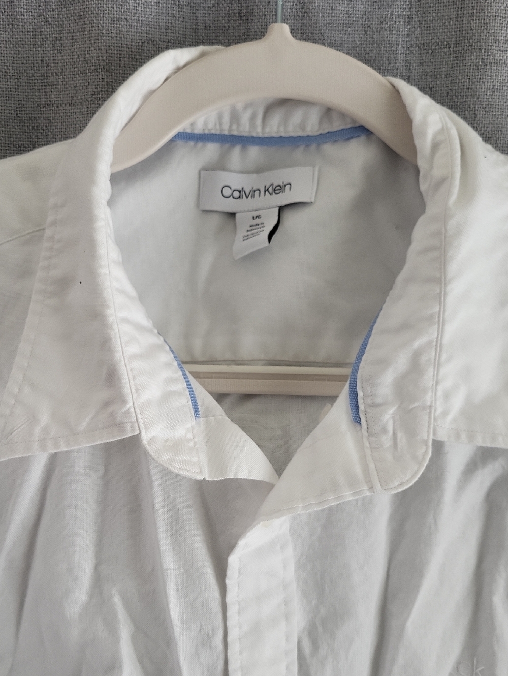 Calvin Klein White Shirt with Light Blue Trim